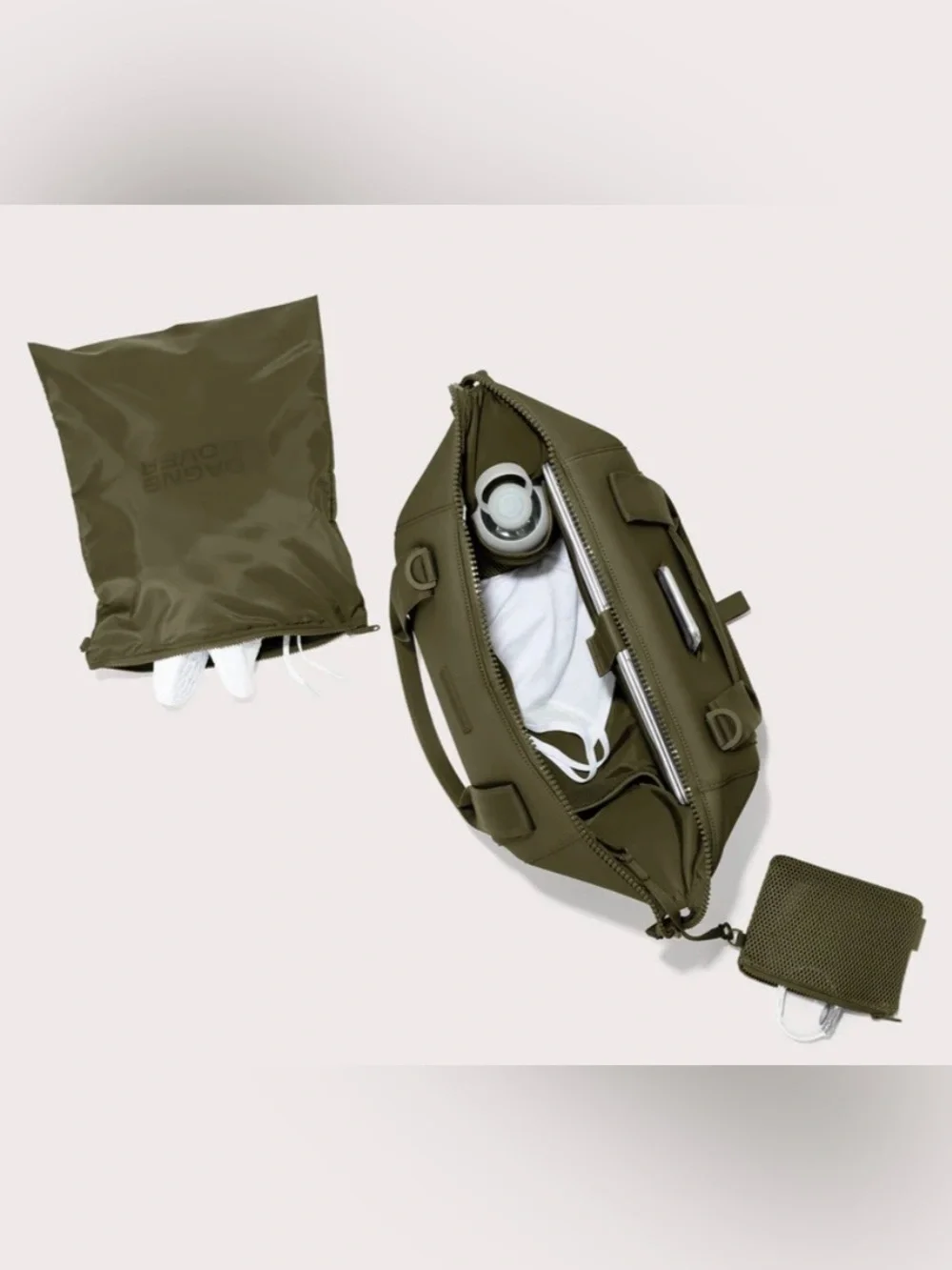 Dagne Dover Olive Green Neoprene Duffel Bag - NWT